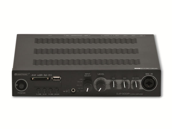 Omnitronic Kompakt-Verstärker DJP-900P Class-D, Bluetooth, schwarz - Produktbild 6