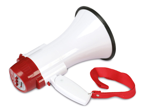 PremiumBlue Mini-Megafon MF-15W/WR, weiß/rot - Produktbild 3