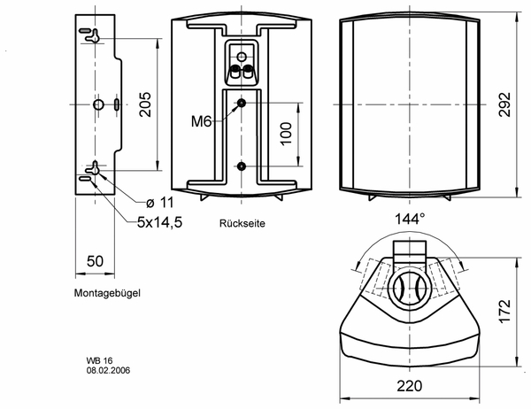 VISATON Lautsprecherbox WB 16, weiß, 100 V, 8 Ohm - Produktbild 2