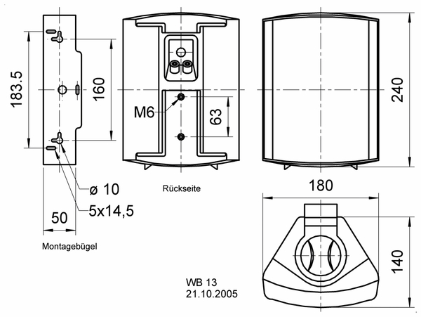 VISATON Lautsprecherbox WB 13, weiß, 100 V, 8 Ohm - Produktbild 2