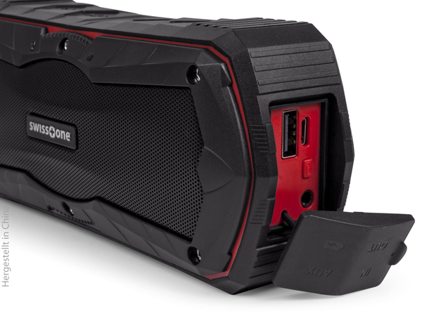swisstone Bluetooth Lautsprecher BX 310, schwarz/rot, Powerbank, 2x5 W - Produktbild 4