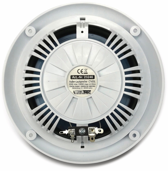 CHILITEC Außen-Lautsprecher CT-65SL, wasserfest, SlimDesign 6,5&quot;, 100 W, weiß - Produktbild 5