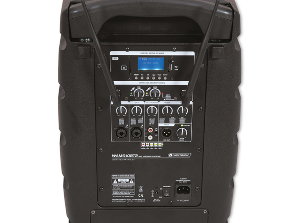 OMNITRONIC Portabler Lautsprecher WAMS-10BT2 MK2, inkl. Akku - Produktbild 6