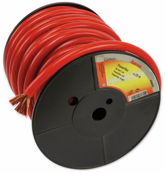 Batterie- und Massekabel HAMA, 25 m, 35 mm², rot