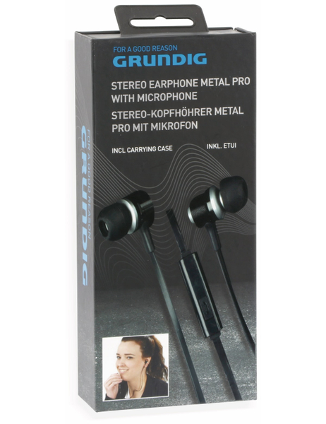GRUNDIG In-Ear Headset mit Flachkabel 86351, schwarz - Produktbild 6