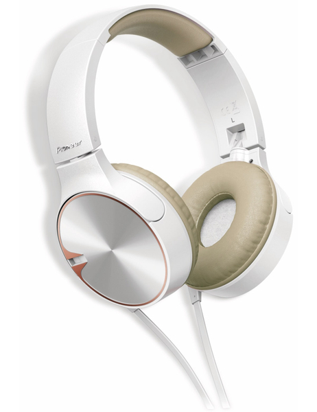 Pioneer On-Ear Kopfhörer SE-MJ722T, weiß/braun, Mikrofon