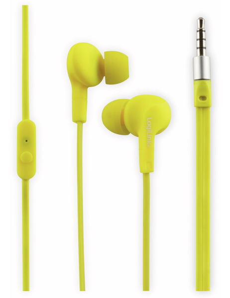 LOGILINK In-Ear Ohrhörer HS0043, gelb, wassergeschützt (IPX6)