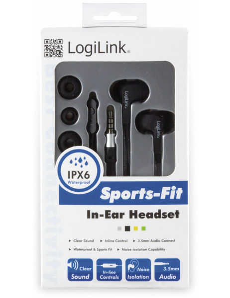 LogiLink In-Ear Ohrhörer HS0042, schwarz, wassergeschützt (IPX6) - Produktbild 4