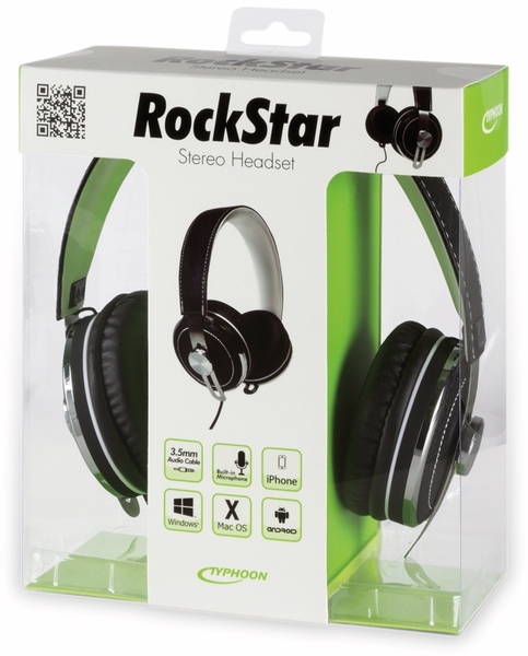 TYPHOON Over-Ear Kopfhörer RockStar TM033, schwarz/weiß - Produktbild 8