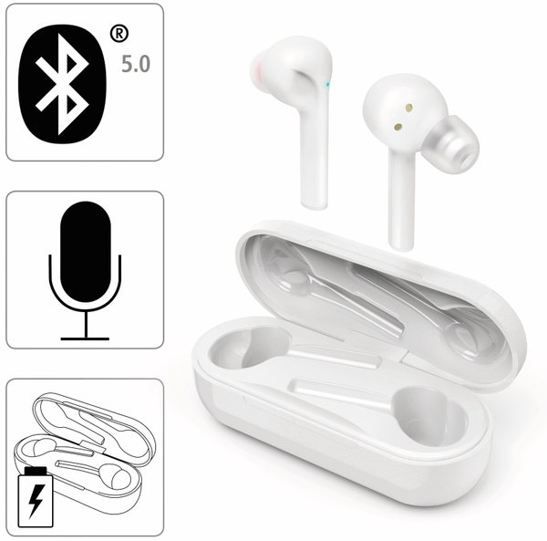 HAMA In-Ear Ohrhörer Style, BT, inkl. Mikrofon, weiß - Produktbild 2