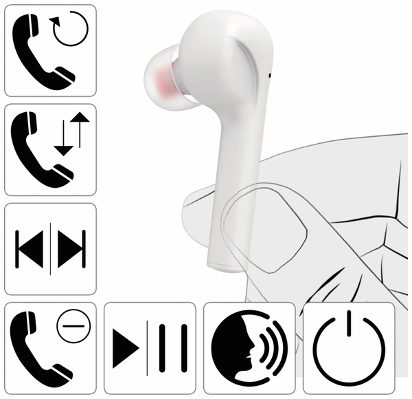 HAMA In-Ear Ohrhörer Style, BT, inkl. Mikrofon, weiß - Produktbild 3