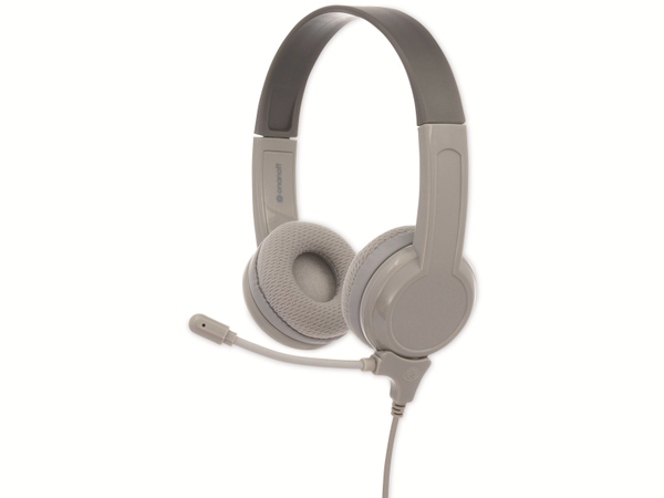 ONANOFF On-Ear Education Kopfhörer für Kinder, mit Stabmikrofon, grau
