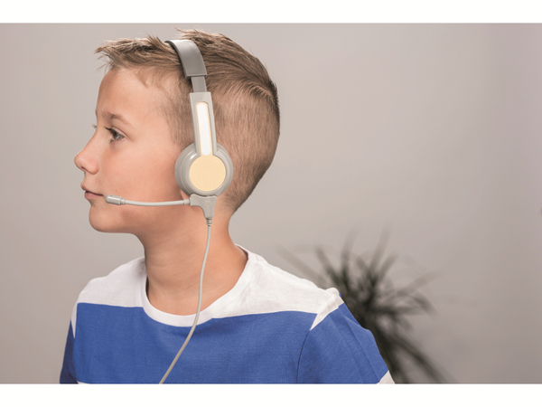 ONANOFF On-Ear Education Kopfhörer für Kinder, mit Stabmikrofon, grau - Produktbild 12