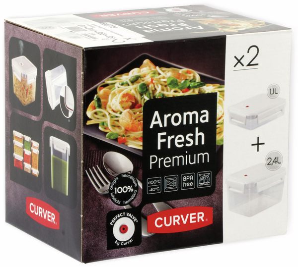 Aroma Fresh Premium Frischhaltedosen, rechteckig, 2 Stück, 1,1 L, 2,4 L - Produktbild 4