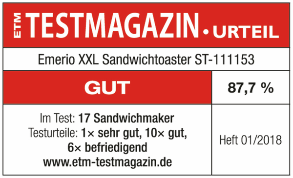EMERIO Sandwichmaker ST-111153, 1300 W - Produktbild 4