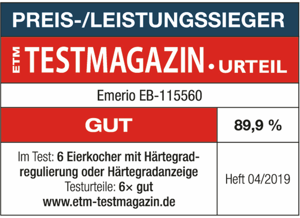 EMERIO Eierkocher EB-115560.12, 6 Eier, 400 Watt, Sprachausgabe, weiß - Produktbild 6