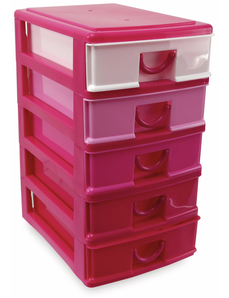 Box mit 5 Laden, 130x180x245 mm, pink