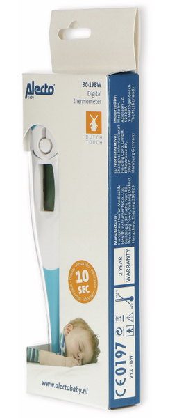 ALECTO Digitales Fieberthermometer BC-19BW, blau - Produktbild 8