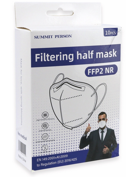 10er Set Atemschutzmasken FFP2 NR, grau - Produktbild 5