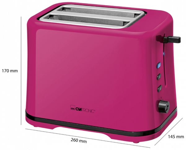 Clatronic Toaster TA 3554, 870 W, brombeer - Produktbild 5