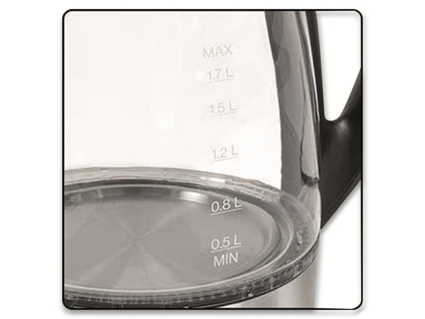 CLATRONIC Wasserkocher WKS 3744 G, 1,7 L, 2200 W, Glas - Produktbild 5