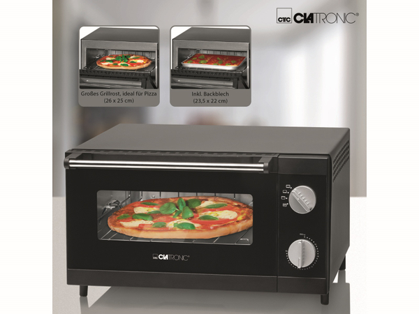 CLATRONIC Multi Pizza-Ofen MPO 3520, 12 L, 1000 W, schwarz - Produktbild 3
