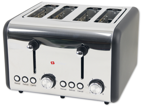 ALPINA Toaster, 1500 W, 4 Scheibentoaster, silber