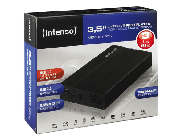 Intenso USB 3.0-HDD Memory Box, 3 TB, schwarz - Produktbild 4