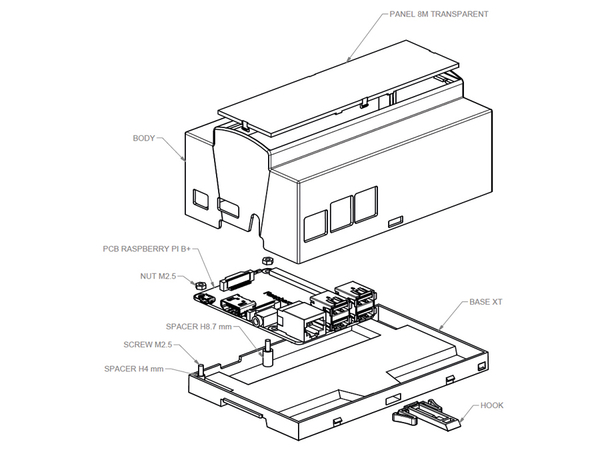 ITALTRONIC Hutschienen-Gehäuse für Raspberry Pi Model B+, 8TE - Produktbild 5