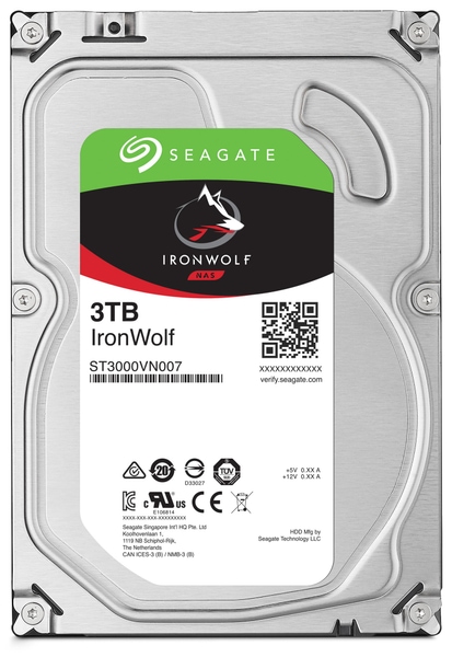 Seagate SATA-HDD Ironwolf ST3000VN007, 3,5&quot;, 3TB, 5900RPM, 64MB