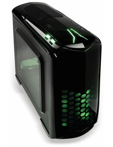 Kolink PC-Gehäuse Aviator, Midi-Tower, schwarz/grün - Produktbild 4