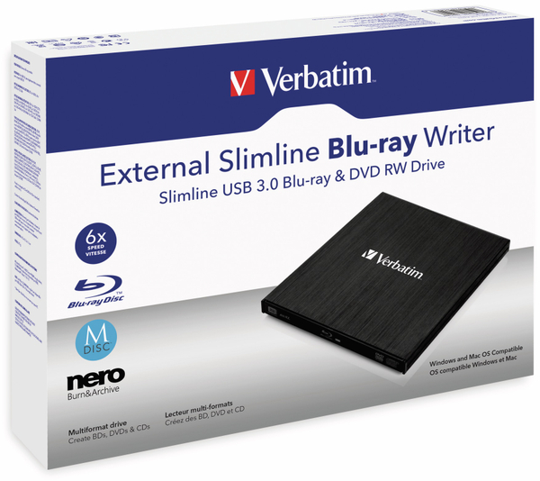 VERBATIM Blu-ray Brenner 43890, BDXL, M-DISC, Slimline, schwarz - Produktbild 2