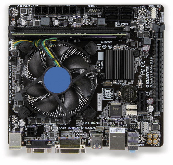 Mainboard-Bundle GIGABYTE H110M-S2V, LGA1151, Intel i3, 8 GB DDR4