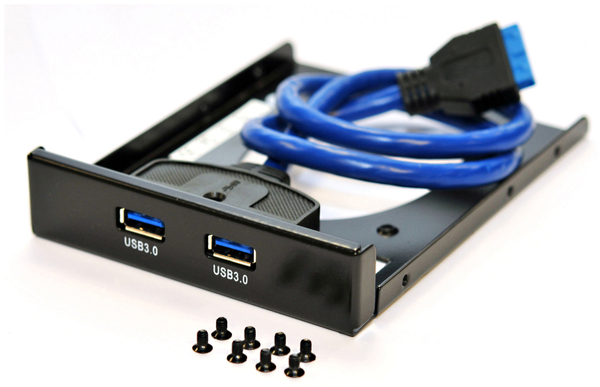 USB 3.0 Frontpanel PA-3,5L, 2x USB 3.0, mit SSD Halterung - Produktbild 3