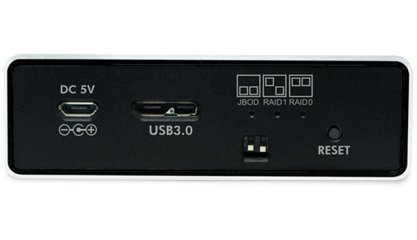 LogiLink USB3.0 Raid-Gehäuse UA0291, 2x 2,5&quot;, Aluminium - Produktbild 6