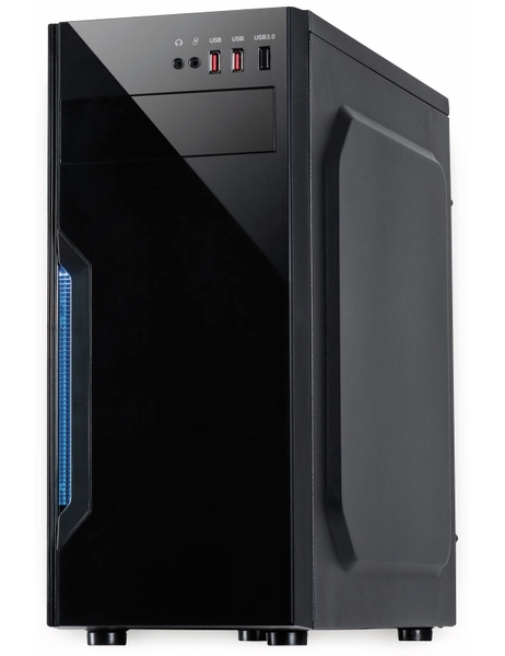 INTER-TECH PC-Gehäuse B-42, schwarz-blau - Produktbild 3