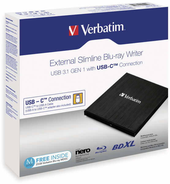 VERBATIM Blu-ray Brenner 43889, USB-C 3.1 - Produktbild 2