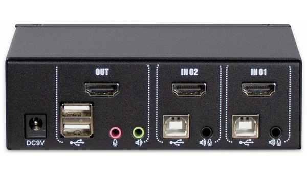 INTER-TECH KVM-Switch AS-21HA, HDMI, Metall, 2 Ports - Produktbild 2