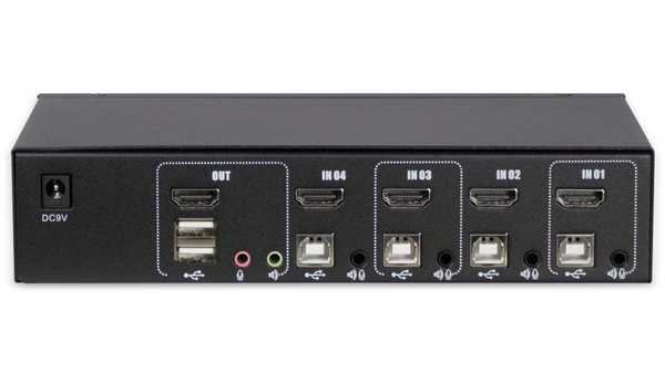 INTER-TECH KVM-Switch AS-41HA, HDMI, Metall, 4 Ports - Produktbild 2