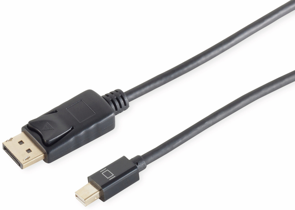 1.2 DisplayPort-Kabel, MiniDP/DP, Stecker/Stecker, 4K, 1,0 m