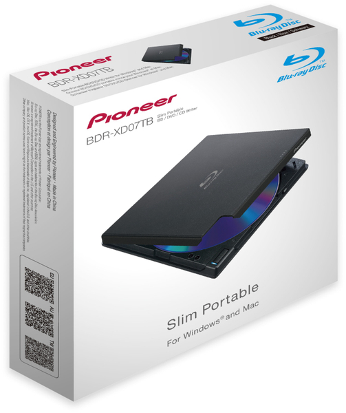 PIONEER Blu-ray Brenner BDR-XD07TB, extern, schwarz, Top Load, BDXL, M-DISC - Produktbild 3