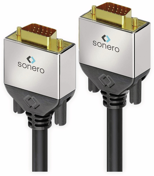 SONERO VGA-Anschlusskabel Premium, 1 m, Stecker/Stecker, Full-HD