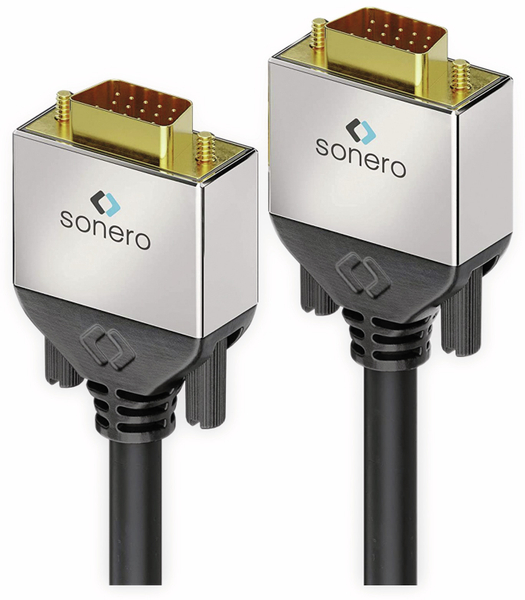 SONERO VGA-Anschlusskabel Premium, 2 m, Stecker/Stecker, Full-HD
