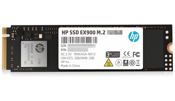 HP M.2 SSD EX900, 500 GB, NVMe