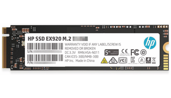 HP M.2 SSD EX920, 256 GB, NVMe