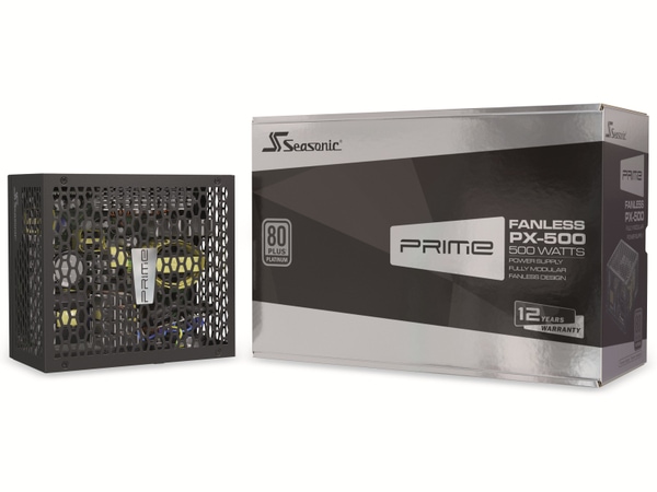 SEASONIC PC-Netzteil PRIME-PX-500, 500 W, 80+ Platinum, Fanless