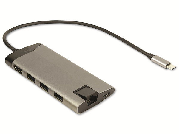 INTER-TECH USB-Hub ARGUS GDC-802, 8in1, USB-C