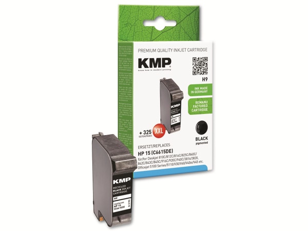 KMP Tintenpatrone kompatibel für HP 15 (C6615D), schwarz