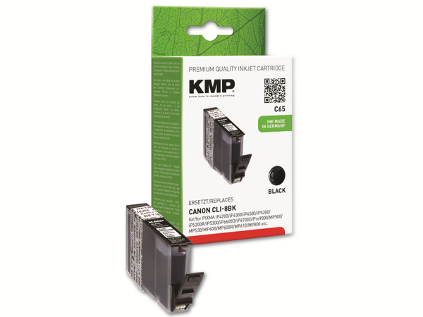 KMP Tintenpatrone kompatibel für Canon CLI-8BK, schwarz