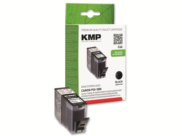 KMP Tintenpatrone kompatibel für Canon PGI-5BK, schwarz